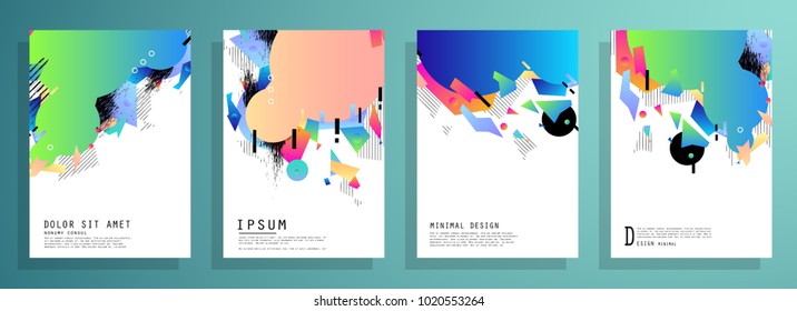 Colorful abstract cover design. Modern geometric style trends. Background for banner, card, poster, identity, web design.