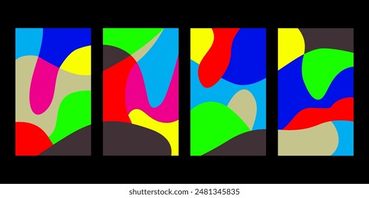Bunte abstrakte kreative handgezeichnete Doodle, Formen, geometrische Muster Dekoration Kunst Vektorillustration. Künstlerisches Design für Kunstdruck, Wandkunst, Poster, Cover und Hintergrund