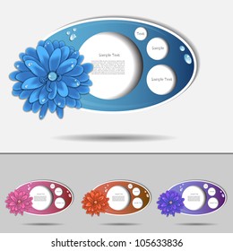 Colorful abstract creative modern vector speech bubbles with flower spring pattern