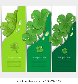 Colorful abstract creative modern vector speech bubbles with nature clover leaf spring pattern