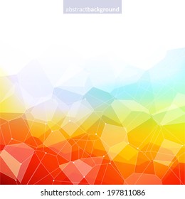 Colorful abstract crystal background. Ice or jewel structure. Red, yellow and blue bright colors.