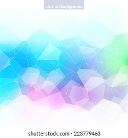 Colorful abstract crystal background. Ice or jewel structure. Green, purple and blue bright colors.