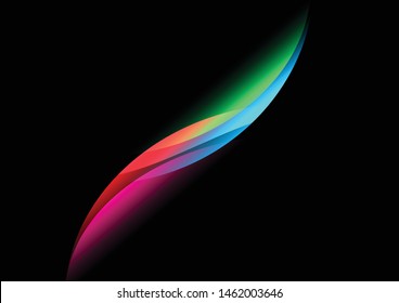 Colorful Abstract Curve Background in the Dark Mode