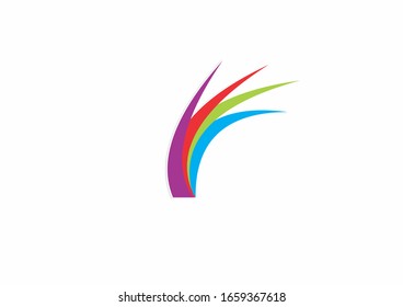 Colorful Abstract curve logo. Simple design template elements