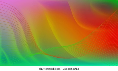 Colorful abstract curves with  blended lines nice for wallpaper 