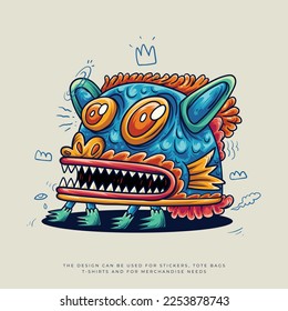 colorful abstract cute monster vector illustration design