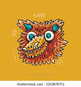 colorful abstract cute monster vector illustration design
