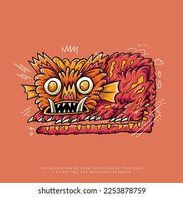 colorful abstract cute monster vector illustration design