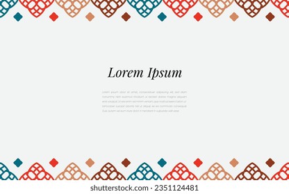 Colorful abstract decorative background. Simple geometric mosaic with colorful ornamental details.