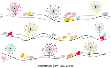 Colorful abstract decorative dandelion vector background