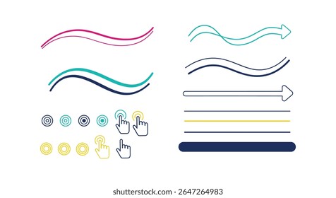 Colorful Abstract Decorative Design Elements Collection Set for Graphic Projects