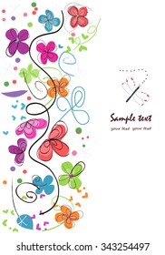 Colorful abstract decorative flowers vector background