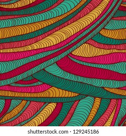 Colorful abstract decorative pattern. Stylized endless hand drawn fabric texture. Template for design and decoration