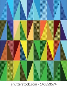 Colorful abstract decorative triangles textured background.