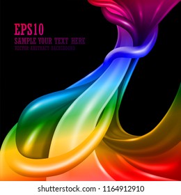Colorful abstract design background isolated on black background and copy space for text. vector illustration.