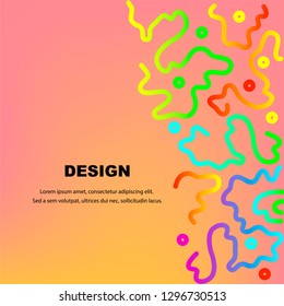 Colorful abstract design background. Vector illustration for banner, poster, cover, flyer, web.