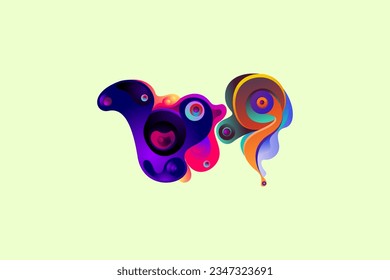 colorful abstract design with big eyes