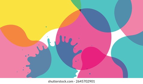 Colorful Abstract Design With Circles and Bubbles for Kids and Fun