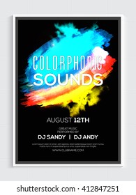 Colorful abstract design decorated, Musical Party Template, Dance Party Flyer, Night Party Banner or Club Invitation design.