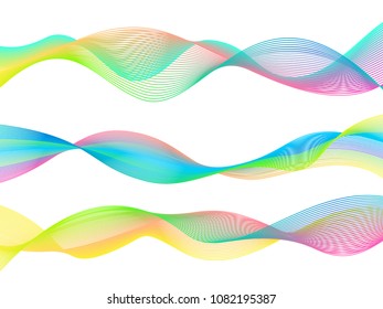 Colorful abstract design element, with smooth waves background  