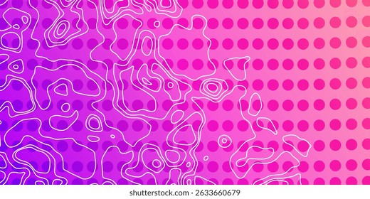 Colorful abstract design featuring contours and dots in vibrant hues