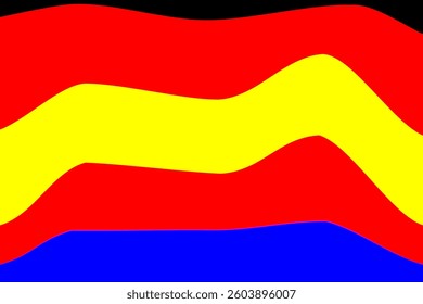 Colorful Abstract Design Featuring Wavy Red, Yellow, and Blue Patterns