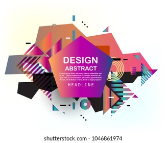 Colorful abstract design. Minimal geometric pattern gradients backgrounds. Eps10 vector.