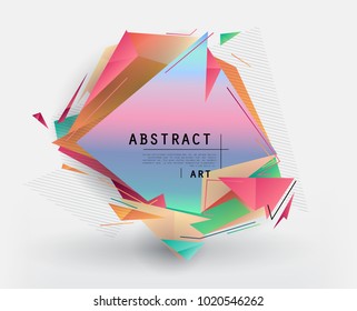 Colorful abstract design. Modern geometric style trends. Background for banner, card, poster, identity,web design.