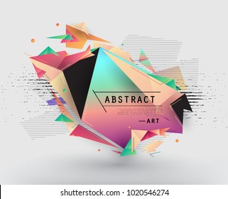 Colorful abstract design. Modern geometric style trends. Background for banner, card, poster, identity,web design.