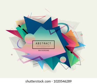 Colorful abstract design. Modern geometric style trends. Background for banner, card, poster, identity,web design.