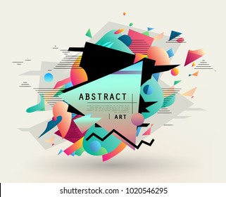 Colorful abstract design. Modern geometric style trends. Background for banner, card, poster, identity,web design.