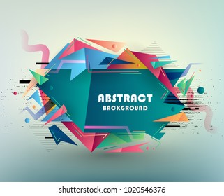 Colorful abstract design. Modern geometric style trends. Background for banner, card, poster, identity,web design.