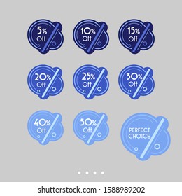 Colorful abstract design on white background. Template sale set for stickers, web page ads, tickets, discount offer price labels, badges, coupons, flyers etc.