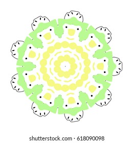 Colorful abstract design on a white background. Ethnic vector illustration, oriental pattern, Indian style. Decorative items for decoration. Mandala. Modern Art.