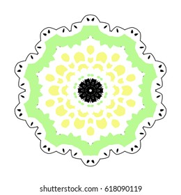 Colorful abstract design on a white background. Ethnic vector illustration, oriental pattern, Indian style. Decorative items for decoration. Mandala. Modern Art.