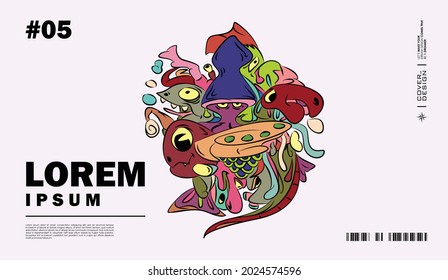 Colorful abstract design for print material. It has a happy and cheerful impression