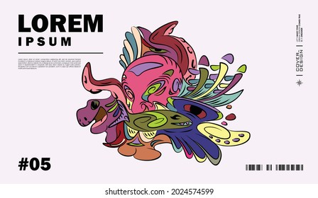 Colorful abstract design for print material. It has a happy and cheerful impression