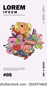Colorful abstract design for print material. It has a happy and cheerful impression