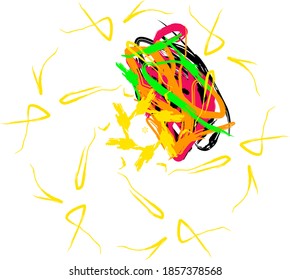 colorida imagen de garabato de diseño abstracto.