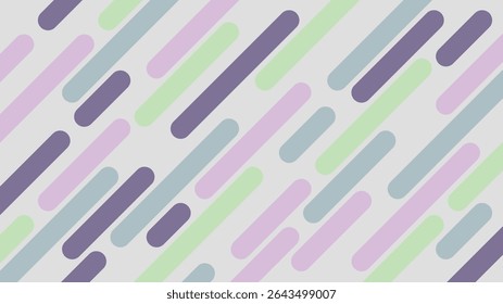 Fundo de padrão de barras arredondadas diagonais abstratas coloridas. Este design geométrico moderno é ideal para uso em banners web, papéis de parede digitais, apresentações ou projetos de design gráfico criativo.
