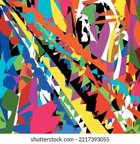 Colorful abstract digital painting for wall decoration