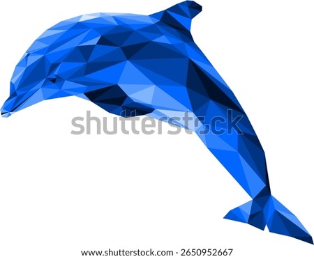 A colorful abstract dolphin made of polygons