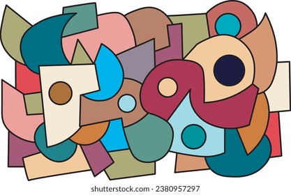 colorful abstract doodle art for decoration