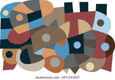 colorful abstract doodle art for wall decoration