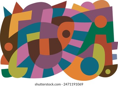 colorful abstract doodle art for wall decoration