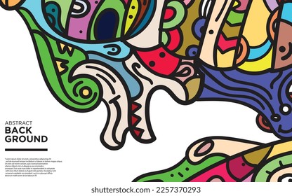 Colorful abstract doodle background vector art