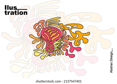 Colorful abstract doodle illustration for landing page, background, print material and social media story