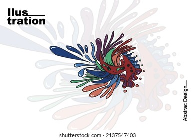 Colorful abstract doodle illustration for landing page, background, print material and social media story