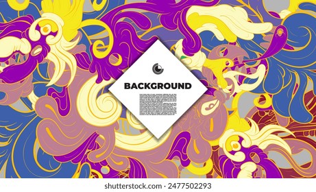 A colorful and Abstract Doodle illustration is suitable for background, landing page, template, and cover