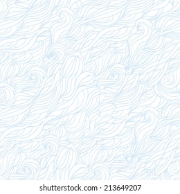 Colorful abstract doodle seamless pattern waves and clouds